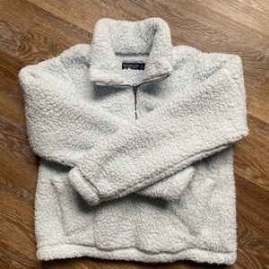 A&F Cozy Sherpa Quarter Zip in Powder Blue S